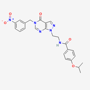 molecular formula C24H24N6O5 B2641881 4-isopropoxy-N-(2-(5-(3-nitrobenzyl)-4-oxo-4,5-dihydro-1H-pyrazolo[3,4-d]pyrimidin-1-yl)ethyl)benzamide CAS No. 922138-32-7
