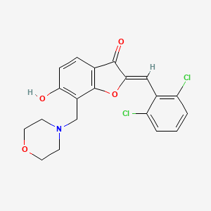 molecular formula C20H17Cl2NO4 B2641883 (Z)-2-(2,6-dichlorobenzylidene)-6-hydroxy-7-(morpholinomethyl)benzofuran-3(2H)-one CAS No. 896066-00-5