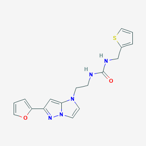 molecular formula C17H17N5O2S B2641901 1-(2-(6-(呋喃-2-基)-1H-咪唑并[1,2-b]吡唑-1-基)乙基)-3-(噻吩-2-基甲基)脲 CAS No. 1788543-49-6