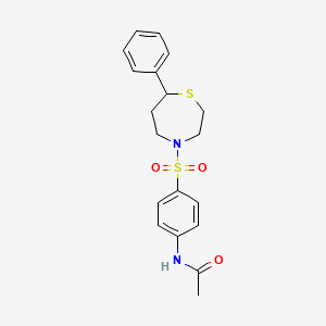 molecular formula C19H22N2O3S2 B2641911 N-(4-((7-phenyl-1,4-thiazepan-4-yl)sulfonyl)phenyl)acetamide CAS No. 1797876-81-3