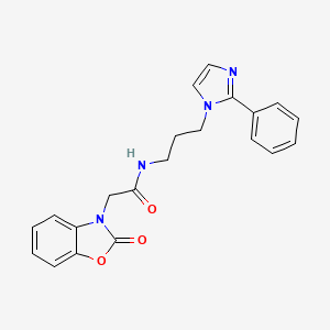 molecular formula C21H20N4O3 B2641914 2-(2-oxobenzo[d]oxazol-3(2H)-yl)-N-(3-(2-phenyl-1H-imidazol-1-yl)propyl)acetamide CAS No. 1421508-84-0