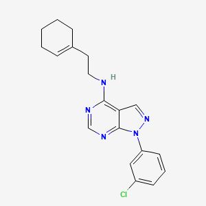 molecular formula C19H20ClN5 B2641917 1-(3-chlorophenyl)-N-(2-(cyclohex-1-en-1-yl)ethyl)-1H-pyrazolo[3,4-d]pyrimidin-4-amine CAS No. 890948-73-9