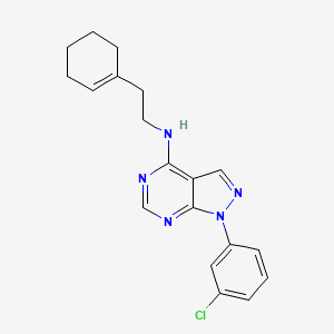 molecular formula C19H20ClN5 B2641917 1-(3-氯苯基)-N-(2-(环己-1-烯-1-基)乙基)-1H-吡唑并[3,4-d]嘧啶-4-胺 CAS No. 890948-73-9