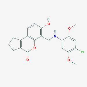 molecular formula C21H20ClNO5 B264192 6-[(4-chloro-2,5-dimethoxyanilino)methyl]-7-hydroxy-2,3-dihydrocyclopenta[c]chromen-4(1H)-one 