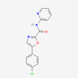 molecular formula C15H10ClN3O2 B2641948 5-(4-chlorophenyl)-N-(pyridin-2-yl)oxazole-2-carboxamide CAS No. 955661-09-3