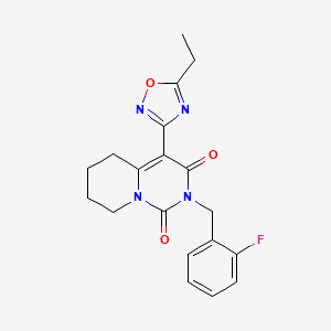 molecular formula C19H19FN4O3 B2641949 4-(5-乙基-1,2,4-恶二唑-3-基)-2-(2-氟苄基)-5,6,7,8-四氢-1H-吡啶并[1,2-c]嘧啶-1,3(2H)-二酮 CAS No. 1775345-51-1