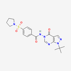 molecular formula C20H24N6O4S B2641953 N-(1-(tert-butyl)-4-oxo-1H-pyrazolo[3,4-d]pyrimidin-5(4H)-yl)-4-(pyrrolidin-1-ylsulfonyl)benzamide CAS No. 899945-70-1