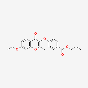 molecular formula C22H22O6 B2641955 propyl 4-[(7-ethoxy-2-methyl-4-oxo-4H-chromen-3-yl)oxy]benzoate CAS No. 846062-26-8