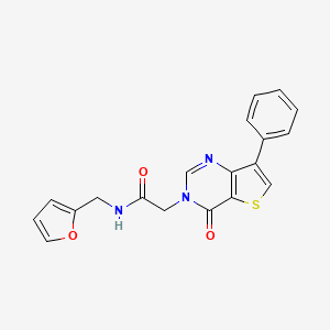 molecular formula C19H15N3O3S B2641960 N-(2-furylmethyl)-2-(4-oxo-7-phenylthieno[3,2-d]pyrimidin-3(4H)-yl)acetamide CAS No. 1105235-03-7