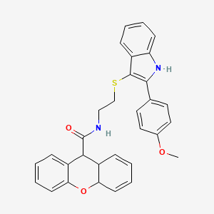 N-(2-((2-(4-methoxyphenyl)-1H-indol-3-yl)thio)ethyl)-9,9a-dihydro-4aH-xanthene-9-carboxamide