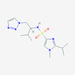 molecular formula C14H24N6O2S B2641965 2-isopropyl-1-methyl-N-(3-methyl-1-(1H-1,2,3-triazol-1-yl)butan-2-yl)-1H-imidazole-4-sulfonamide CAS No. 2034335-34-5