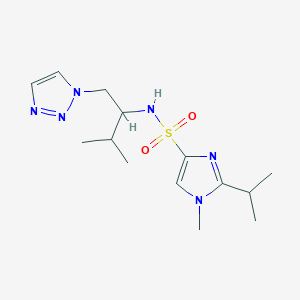 molecular formula C14H24N6O2S B2641965 1-methyl-N-[3-methyl-1-(1H-1,2,3-triazol-1-yl)butan-2-yl]-2-(propan-2-yl)-1H-imidazole-4-sulfonamide CAS No. 2034335-34-5