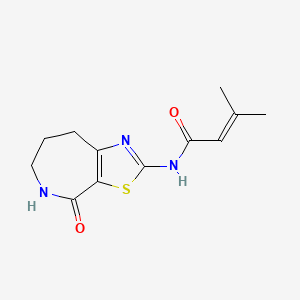 molecular formula C12H15N3O2S B2641976 3-methyl-N-(4-oxo-5,6,7,8-tetrahydro-4H-thiazolo[5,4-c]azepin-2-yl)but-2-enamide CAS No. 1797093-85-6