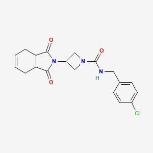 molecular formula C19H20ClN3O3 B2641978 N-(4-chlorobenzyl)-3-(1,3-dioxo-3a,4,7,7a-tetrahydro-1H-isoindol-2(3H)-yl)azetidine-1-carboxamide CAS No. 2034423-88-4