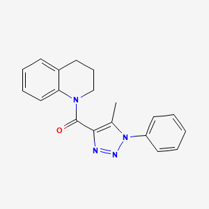 molecular formula C19H18N4O B2641980 (3,4-dihydroquinolin-1(2H)-yl)(5-methyl-1-phenyl-1H-1,2,3-triazol-4-yl)methanone CAS No. 923685-69-2