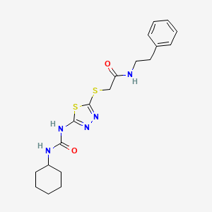 2-((5-(3-cyclohexylureido)-1,3,4-thiadiazol-2-yl)thio)-N-phenethylacetamide