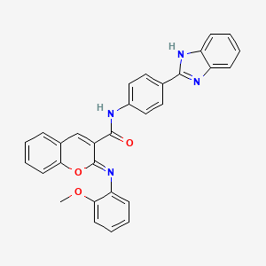(2Z)-N-[4-(1H-benzimidazol-2-yl)phenyl]-2-[(2-methoxyphenyl)imino]-2H-chromene-3-carboxamide