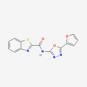 N-(5-(furan-2-yl)-1,3,4-oxadiazol-2-yl)benzo[d]thiazole-2-carboxamide