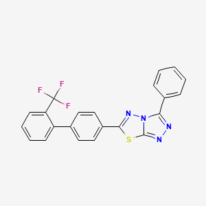molecular formula C22H13F3N4S B2641998 3-Phenyl-6-(2'-(trifluoromethyl)-[1,1'-biphenyl]-4-yl)-[1,2,4]triazolo[3,4-b][1,3,4]thiadiazole CAS No. 899993-48-7