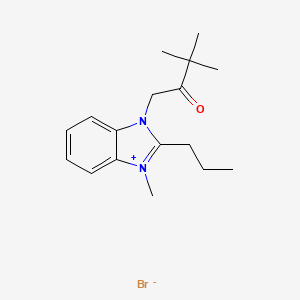 3-(3,3-dimethyl-2-oxobutyl)-1-methyl-2-propyl-1H-benzo[d]imidazol-3-ium bromide