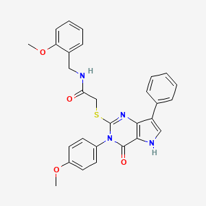 molecular formula C29H26N4O4S B2642009 N-(2-methoxybenzyl)-2-((3-(4-methoxyphenyl)-4-oxo-7-phenyl-4,5-dihydro-3H-pyrrolo[3,2-d]pyrimidin-2-yl)thio)acetamide CAS No. 2034584-25-1