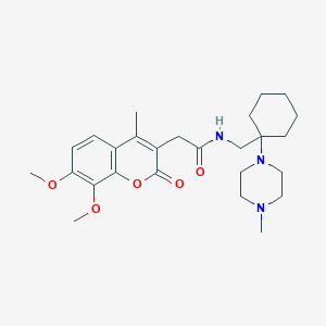 molecular formula C26H37N3O5 B264201 2-(7,8-dimethoxy-4-methyl-2-oxo-2H-chromen-3-yl)-N-{[1-(4-methyl-1-piperazinyl)cyclohexyl]methyl}acetamide 