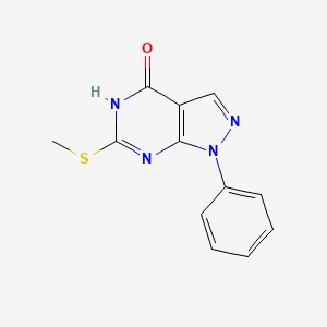 molecular formula C12H10N4OS B2642012 6-(甲基硫代)-1-苯基-1H-吡唑并[3,4-d]嘧啶-4-醇 CAS No. 339106-35-3