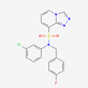 molecular formula C19H14ClFN4O2S B2642015 N-(3-chlorophenyl)-N-(4-fluorobenzyl)-[1,2,4]triazolo[4,3-a]pyridine-8-sulfonamide CAS No. 1251615-57-2