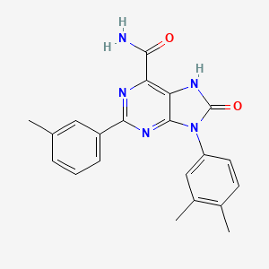 molecular formula C21H19N5O2 B2642016 9-(3,4-dimethylphenyl)-2-(3-methylphenyl)-8-oxo-8,9-dihydro-7H-purine-6-carboxamide CAS No. 898422-36-1