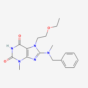 molecular formula C18H23N5O3 B2642017 8-(苄基(甲基)氨基)-7-(2-乙氧基乙基)-3-甲基-1H-嘌呤-2,6(3H,7H)-二酮 CAS No. 577961-18-3