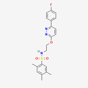 N-[2-[6-(4-fluorophenyl)pyridazin-3-yl]oxyethyl]-2,4,5-trimethylbenzenesulfonamide