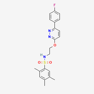 N-(2-{[6-(4-fluorophenyl)pyridazin-3-yl]oxy}ethyl)-2,4,5-trimethylbenzene-1-sulfonamide