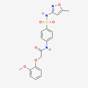 molecular formula C19H19N3O6S B2642021 2-(2-甲氧基苯氧基)-N-[4-(5-甲基异恶唑-3-磺酰氨基)苯基]-乙酰胺 CAS No. 433318-40-2