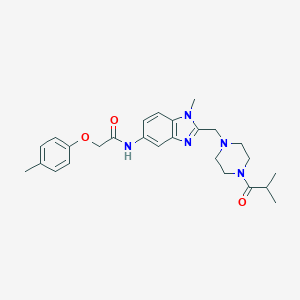 molecular formula C26H33N5O3 B264203 N-{2-[(4-isobutyryl-1-piperazinyl)methyl]-1-methyl-1H-benzimidazol-5-yl}-2-(4-methylphenoxy)acetamide 