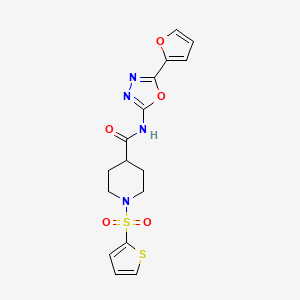 N-(5-(furan-2-yl)-1,3,4-oxadiazol-2-yl)-1-(thiophen-2-ylsulfonyl)piperidine-4-carboxamide