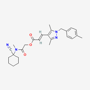 [2-[(1-cyanocyclohexyl)-methylamino]-2-oxoethyl] (E)-3-[3,5-dimethyl-1-[(4-methylphenyl)methyl]pyrazol-4-yl]prop-2-enoate