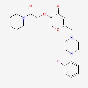 2-((4-(2-fluorophenyl)piperazin-1-yl)methyl)-5-(2-oxo-2-(piperidin-1-yl)ethoxy)-4H-pyran-4-one