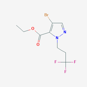 molecular formula C9H10BrF3N2O2 B2642067 ethyl 4-bromo-1-(3,3,3-trifluoropropyl)-1H-pyrazole-5-carboxylate CAS No. 1856024-28-6