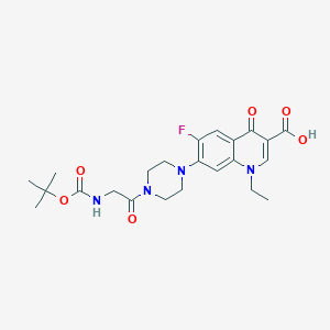 molecular formula C23H29FN4O6 B264207 7-(4-{[(Tert-butoxycarbonyl)amino]acetyl}-1-piperazinyl)-1-ethyl-6-fluoro-4-oxo-1,4-dihydro-3-quinolinecarboxylic acid 