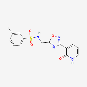 3-methyl-N-((3-(2-oxo-1,2-dihydropyridin-3-yl)-1,2,4-oxadiazol-5-yl)methyl)benzenesulfonamide