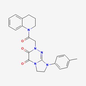 molecular formula C23H23N5O3 B2642080 2-(2-(3,4-dihydroquinolin-1(2H)-yl)-2-oxoethyl)-8-(p-tolyl)-7,8-dihydroimidazo[2,1-c][1,2,4]triazine-3,4(2H,6H)-dione CAS No. 941936-62-5