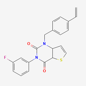 molecular formula C21H15FN2O2S B2642087 1-[(4-乙烯基苯基)甲基]-3-(3-氟苯基)-1H,2H,3H,4H-噻吩并[3,2-d]嘧啶-2,4-二酮 CAS No. 1326849-16-4