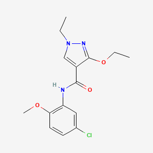 molecular formula C15H18ClN3O3 B2642099 N-(5-chloro-2-methoxyphenyl)-3-ethoxy-1-ethyl-1H-pyrazole-4-carboxamide CAS No. 1014088-09-5