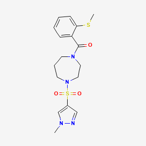 (4-((1-methyl-1H-pyrazol-4-yl)sulfonyl)-1,4-diazepan-1-yl)(2-(methylthio)phenyl)methanone