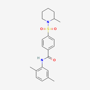 molecular formula C21H26N2O3S B2642103 N-(2,5-dimethylphenyl)-4-((2-methylpiperidin-1-yl)sulfonyl)benzamide CAS No. 333450-45-6