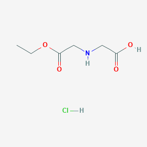 molecular formula C6H12ClNO4 B2642107 2-[(2-Ethoxy-2-oxoethyl)amino]acetic acid;hydrochloride CAS No. 2490404-38-9