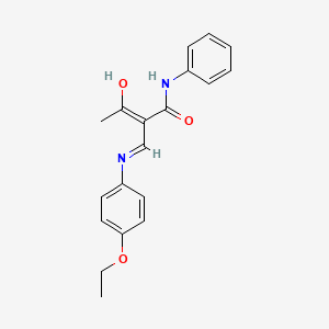 molecular formula C19H20N2O3 B2642114 (2Z)-2-{[(4-ethoxyphenyl)amino]methylidene}-3-oxo-N-phenylbutanamide CAS No. 1025278-05-0