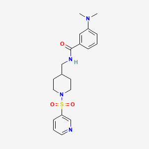 molecular formula C20H26N4O3S B2642115 3-(dimethylamino)-N-((1-(pyridin-3-ylsulfonyl)piperidin-4-yl)methyl)benzamide CAS No. 1428374-04-2