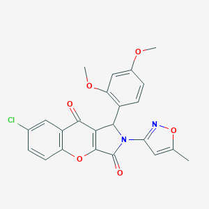 molecular formula C23H17ClN2O6 B264212 7-Chloro-1-(2,4-dimethoxyphenyl)-2-(5-methyl-3-isoxazolyl)-1,2-dihydrochromeno[2,3-c]pyrrole-3,9-dione 