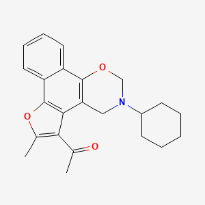 1-(3-cyclohexyl-6-methyl-3,4-dihydro-2H-furo[3',2':3,4]naphtho[2,1-e][1,3]oxazin-5-yl)ethanone